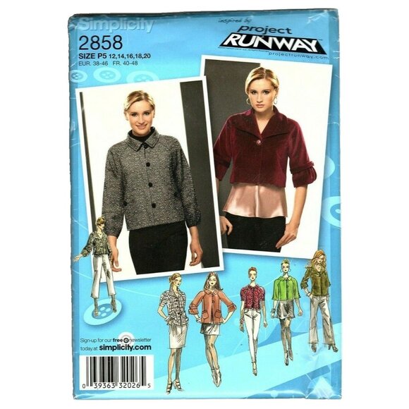 Simplicity 2858 Misses 12 to 20 Lined Jacket Uncut Sewing Pattern - Picture 1 of 2